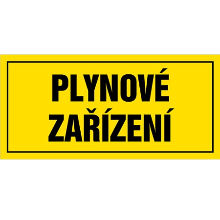 Značka Plynové zařízení, samolepicí fólie, 100 × 210 mm